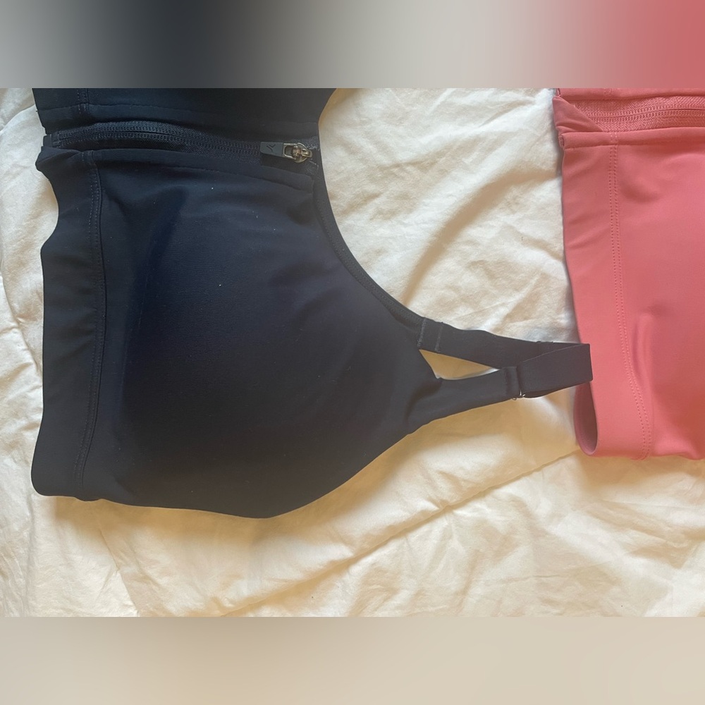Set of 2 High-Support PowerSoft Zip-Front Sports Bras in Pink and Navy Blue - Picture 5 of 5